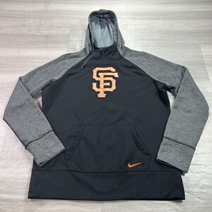 San Francisco Giants Hoodie Womens XL Black Gray MLB Baseball Nike Therma-Fit